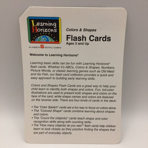 Set of 2 Learning Horizons Numbers Colors & Shapes in a Flash 50 Cards Visual - Picture 16 of 16